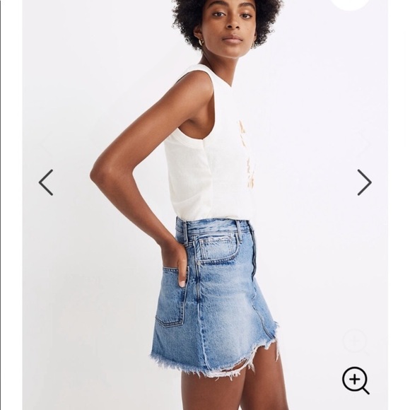 NWT MADEWELL Distressed Denim Mini Skirt - Picture 5 of 16
